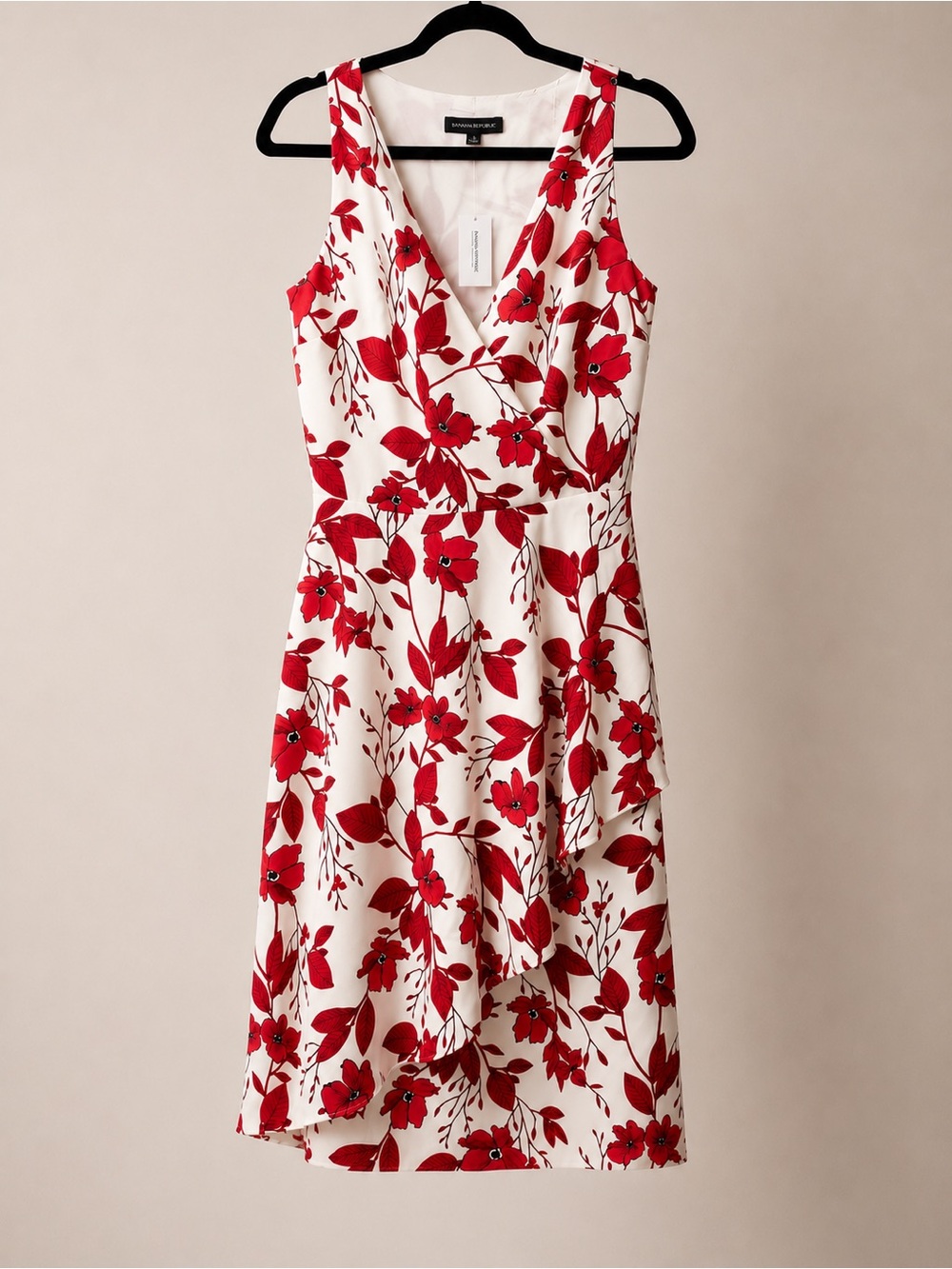 NWT Banana Republic Floral Faux Wrap Midi Dress Size 6 Tall